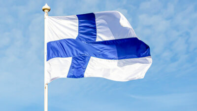 Finnland, Finnisch, Fahne, Flagge, Fahnenmast, Himmel, Land, Staat