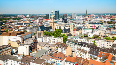 Dortmund, Stadt, Panorama, Deutschland, Häuser, Gebäude, Kirche, Fernsehturm