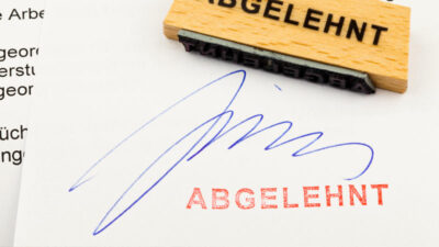 Abgelehnt, Stempel, Unterschrift, Amt, Behörde, Erlaubnis