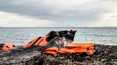 Strand, Flüchtlinge, Rettungsweste, Griechenland, Meer