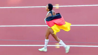 Malaika Mihambo, Deutschland, Fahne, Leichtathletik, Olympionikin, Weitsprung