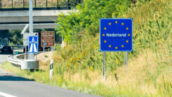 Niederlande, Holland, Schild, Autobahn, Grenze