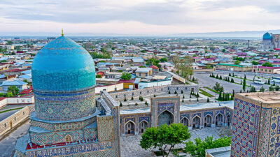 Samarkand, Moschee, Tilla-Kori-Moschee, Usbekistan, Stadt, Skyline, Panorama