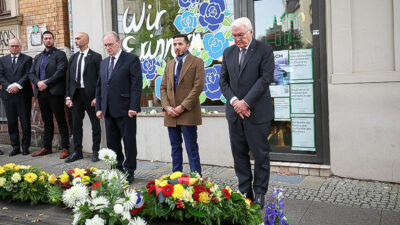 Halle, Anschlag, Kiez-Döner, Frank-Walter Steinmeier, Ismet Tekin, Gedenken, Blumen, Reiner Haseloff